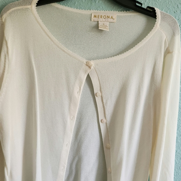 Merona Cream Colored Cardigan - Picture 2 of 4